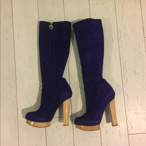 Massimo Dogana Purple Suede knee-High Boot - Picture 2 of 7